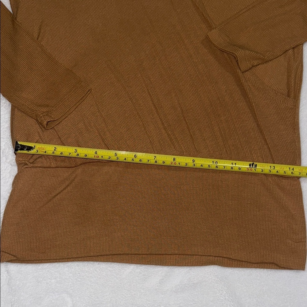 Elegant Tan Wrap ribbed Top - Picture 8 of 12